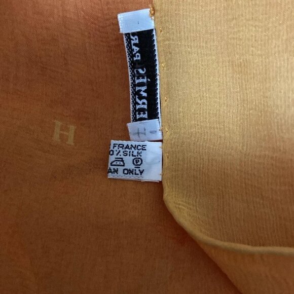 HERMES - Orange Yellow Silk Scarf 225-082625 - Picture 7 of 7
